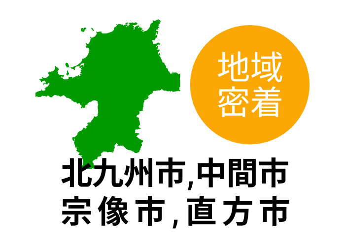 対応エリア: 北九州市, 中間市, 宗像市, 直方市